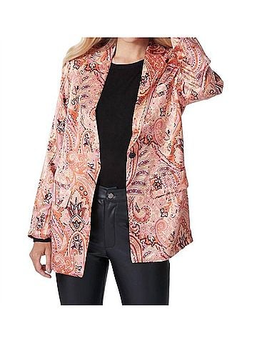 ESQUALO Expression Print Blazer in Multi/Paisley Print (view 2)