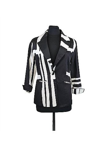 Berek Women's Modern Blazer in Black/ White (view 2)