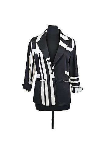 Berek Women's Modern Blazer in Black/ White (view 2)