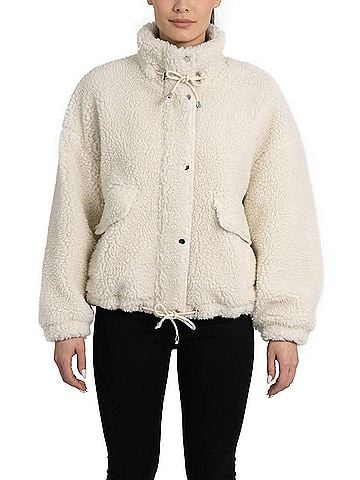 Love Token Amari Teddy Faux Fur Jacket in Beige (view 2)