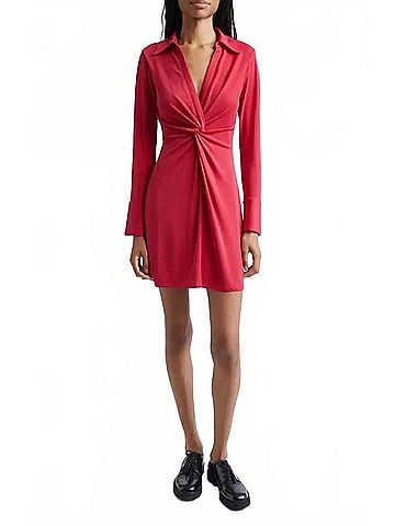 Cinq à Sept Mckenna Matte Jersey Minidress in Burgandy Plum (view 2)