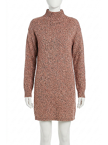 Monrow Marled Half Zip Sweater Dress in Pomegranate (view 1)