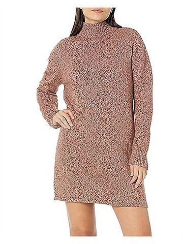 Monrow Marled Half Zip Sweater Dress in Pomegranate (view 2)