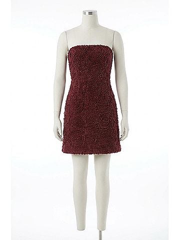 Storia Flowered Mini Dress in Wine (view 1)