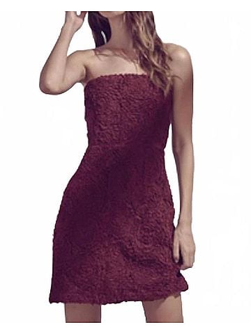 Storia Flowered Mini Dress in Wine (view 2)