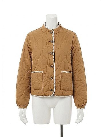 FDJ Reversible Lightweight Puffer Jacket in Gold/ Black (view 1)