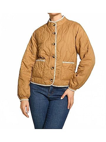 FDJ Reversible Lightweight Puffer Jacket in Gold/ Black (view 2)