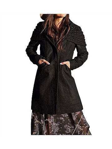 Lovestitch Great Outdoors Sweater Coat in Black (view 2)