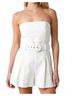 Olivaceous Solid White Stella Strapless Romper in White Size S - photo 2