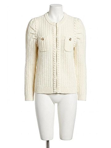 Tyler Boe Liza Cotton Blend Knit Jacket in Ivory (view 1)