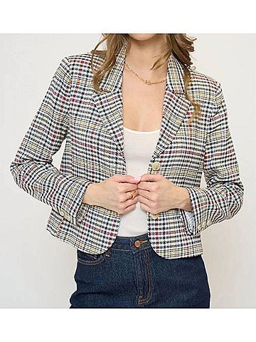 Central Park West Franki Lady Blazer in Black Multi (view 2)