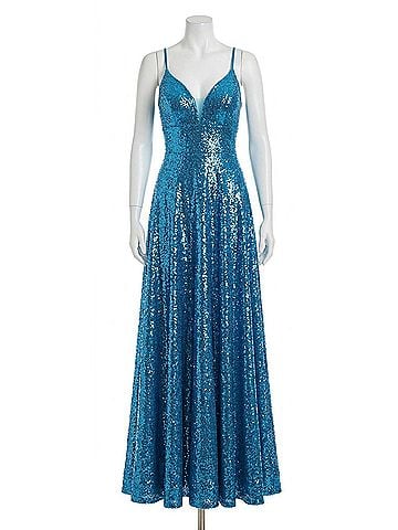 Amarra Soft Sequin Prom Dress Ballgown in Turquoise (view 1)