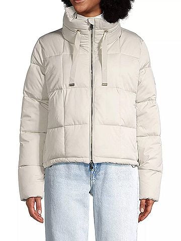 Save the Duck Lobelia Quilted Coat in Rainy Beige (view 2)