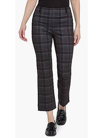 Lyssé Women's Baby Boot Ankle Pant in Bristol Plaid (view 2)