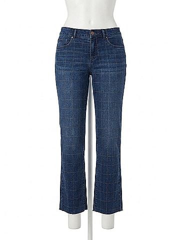 FDJ Christina Plaid Straight Leg Jeans in Medium Wash (view 1)