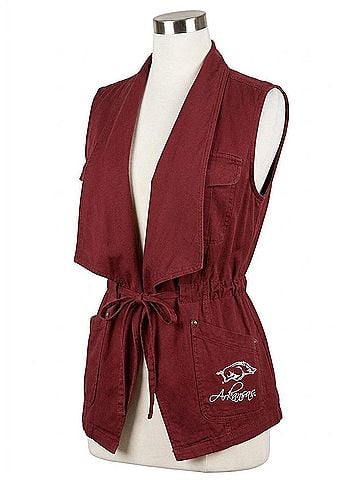 Gameday couture University Of Arkansas Logo Drawstring Vest in Red (view 1)