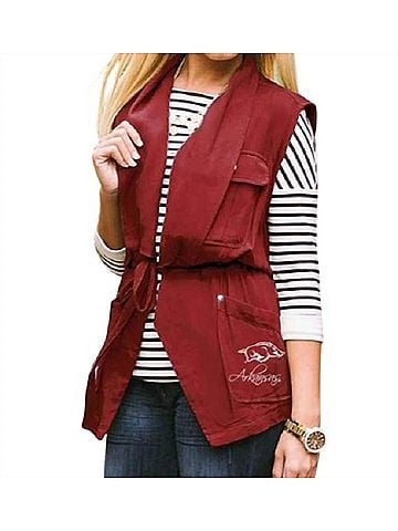 Gameday couture University Of Arkansas Logo Drawstring Vest in Red (view 2)