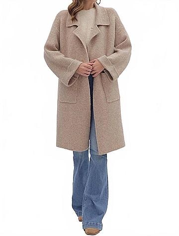 Entro Margaret Open Coat in Beige (view 2)