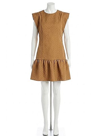 Jade Flutter Sleeve Dress in Cafe (view 1)