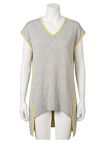 Stella Carakasi Reversible All You Need Vest in Light Gray/Citron (view 1)