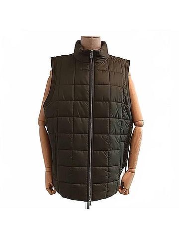 Lafayette 148 New York Women's Recycled Poly Quilted Reversible Puffer Vest in Dark Olive (view 2)