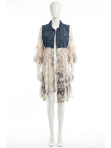 Origami Denim Lace Vest in Italy (view 1)