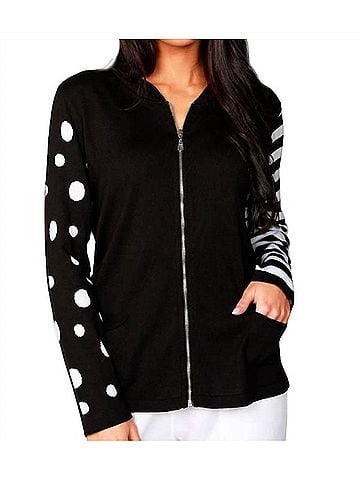 Angel Zip Bomber Jacket in Black (view 2)