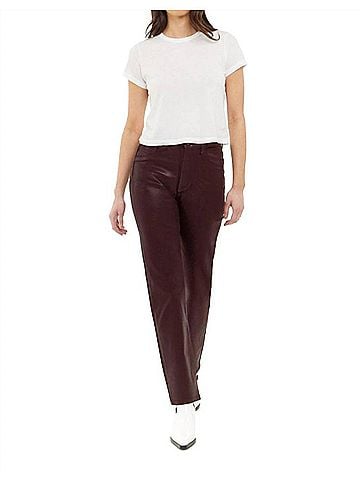 Articles of Society Village High Rise Straight Pants in Espresso Laquer (view 2)