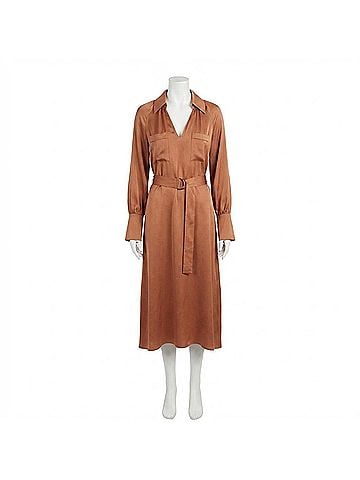 Ramy Brook Cecilia Belted Midi Dress in Sadle (view 1)