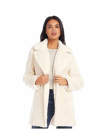 Karen Kane Carmen Sherpa Coat in Cream (view 2)