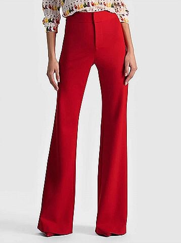 Alice + Olivia Andrew Bootcut Pant in Red (view 2)