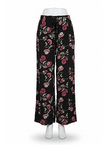 Angie Floral Tassel Pants in Black (view 1)