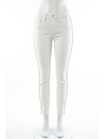 Judy Blue Women's Mide Rise Braided Detail Relaxed in White (view 1)