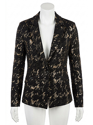 Elliott Lauren Knit Blazer in Black With Gold Brushstrokes (view 1)