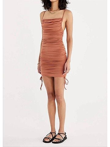 Rumer Women's Revolve Paige Mini Dress in Amber (view 2)