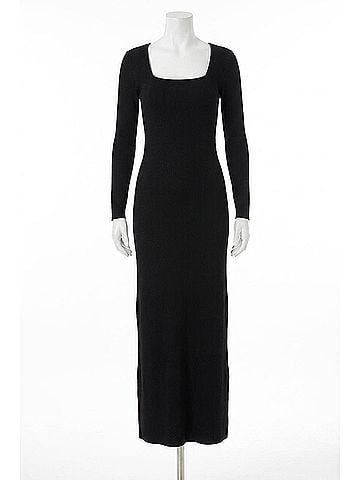 Gentle Fawn Long Sleeve Ribbed Midi Dress in Black (view 1)