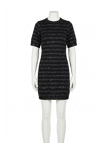 Sanctuary T-Shirt Sweater Dress in Black With Black Shine (view 1)