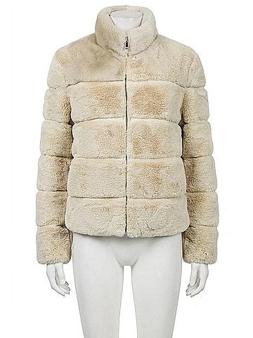 Love Token Alex Faux Fur Jacket in Ivory (view 1)