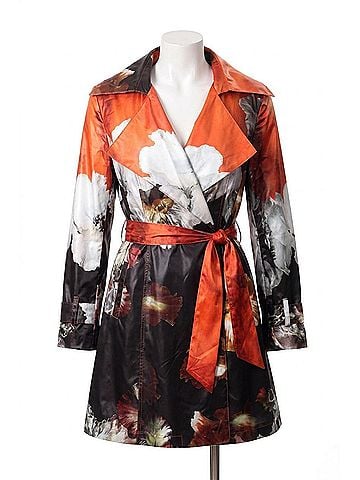 Angel Mural Trench Rain Jacket in Black Multi (view 1)