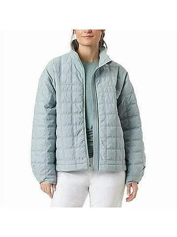Adidas Women's Oversized Spring Puffer Jacket in Silver Blue Green (view 2)