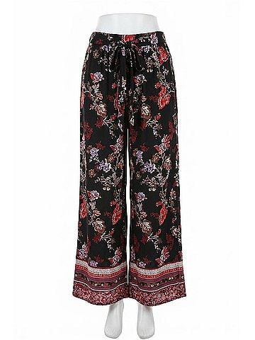 Angie Floral Border Print Pants in Black (view 1)