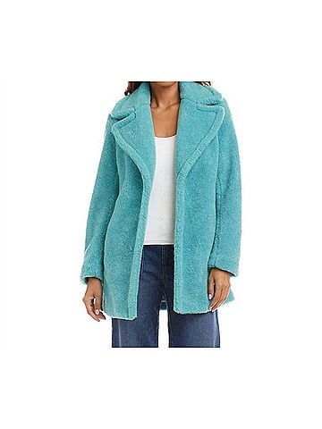 Karen Kane Avarose Sherpa Coat in Aqua (view 2)