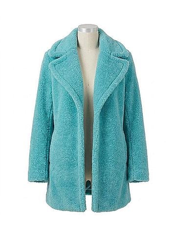 Karen Kane Avarose Sherpa Coat in Aqua (view 1)