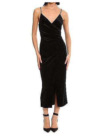 Donna Morgan For Maggy London Tilla Rhinestone Strap Dress in Black (view 2)