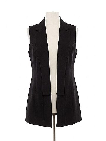 Angel Long Zipper Vest in Black/Silver (view 1)