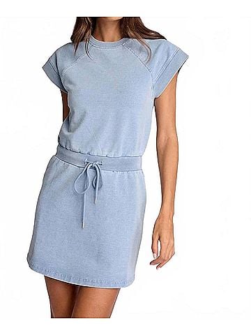Sundays Apollo Dress in Light Wash Denim (view 2)