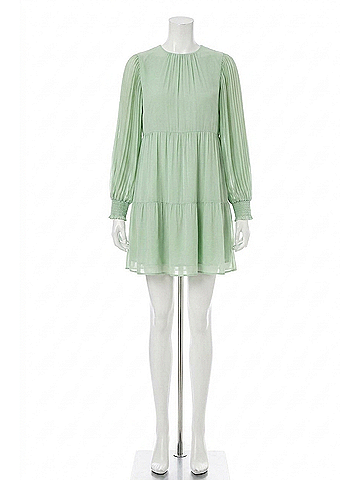 Alice + Olivia Antonette Crew Neck Mini Dress in Sea-Foam (view 1)