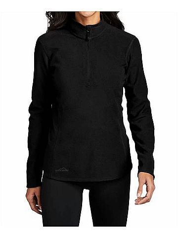 Eddie Bauer 1/2 Zip Microfleece Jacket in Black (view 2)