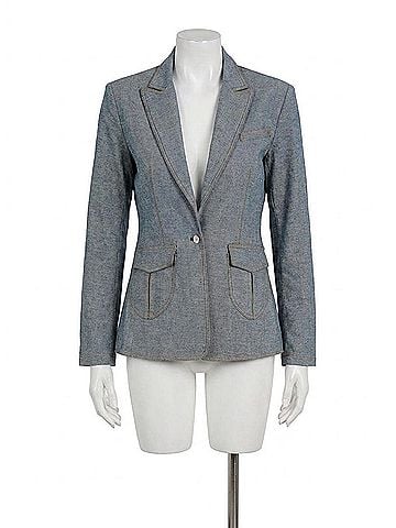 Love Token Ava Blazer in Denim (view 1)