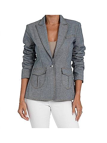 Love Token Ava Blazer in Denim (view 2)